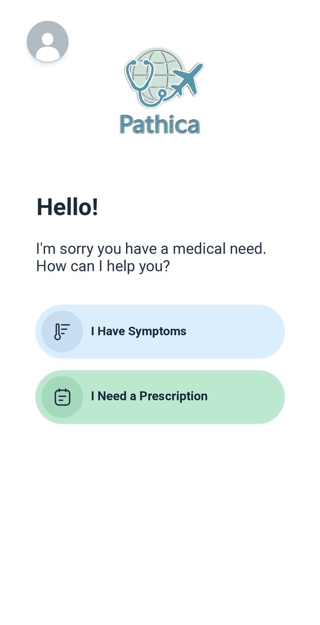 Ask for help: Pathica app screen